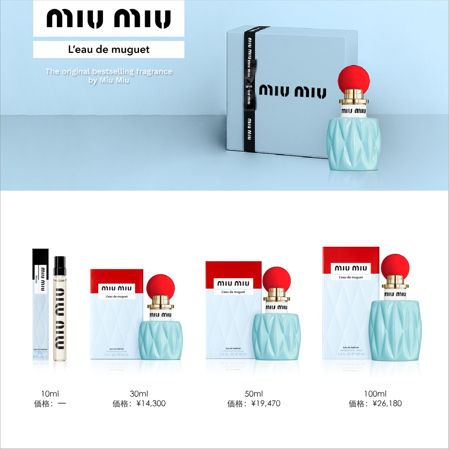 ミュウミュウ L'Eau de Muguet オードパルファム 30ml